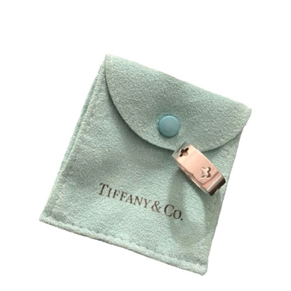 Tiffany & Co. Silver Cut Out Cross Ring - Size 7